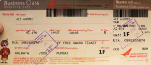 Fake Air India business class Airline Ticket | Editable Airplane Tickets PSD Templates