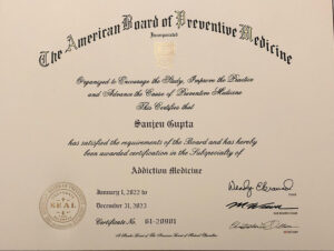 Authentic-Looking Fake certificate from American Board of Preventive Medicine University