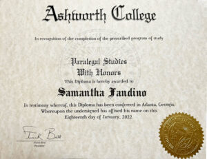 Authentic-Looking Fake certificate from Ashworth College