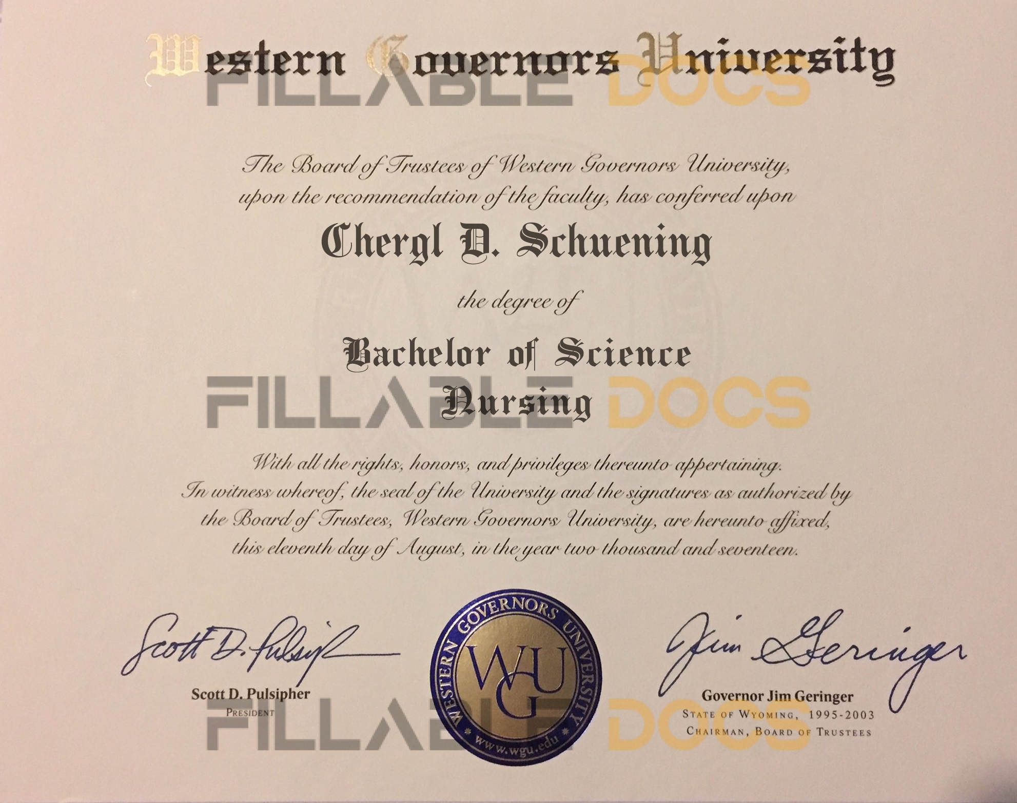 Authentic-Looking Fake Bachelor of Science from American University In Dubai