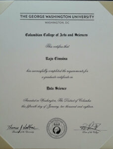 Authentic-Looking Fake Graduate Certificate from George Washington University