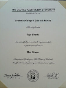 Authentic-Looking Fake Graduate Certificate from George Washington University