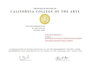 Authentic-Looking Fake certificate from California College Of The Arts
