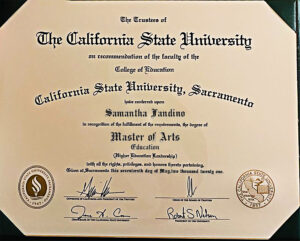 Authentic-Looking Fake certificate from California State University, Sacramento