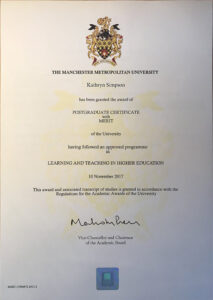 Authentic-Looking Fake certificate from Manchester Metropolitan University (MMU)