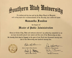 Authentic-Looking Fake certificate from Southern Utah University