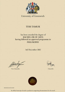 Authentic-Looking Fake certificate from University Of Greenwich