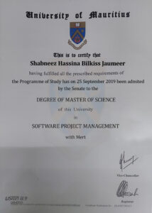 Authentic-Looking Fake certificate from University Of Mauritius