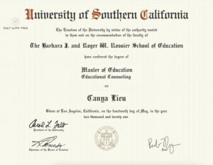 Authentic-Looking Fake certificate from University Of Southern California