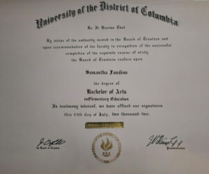 Authentic-Looking Fake certificate from University Of The District Of Columbia