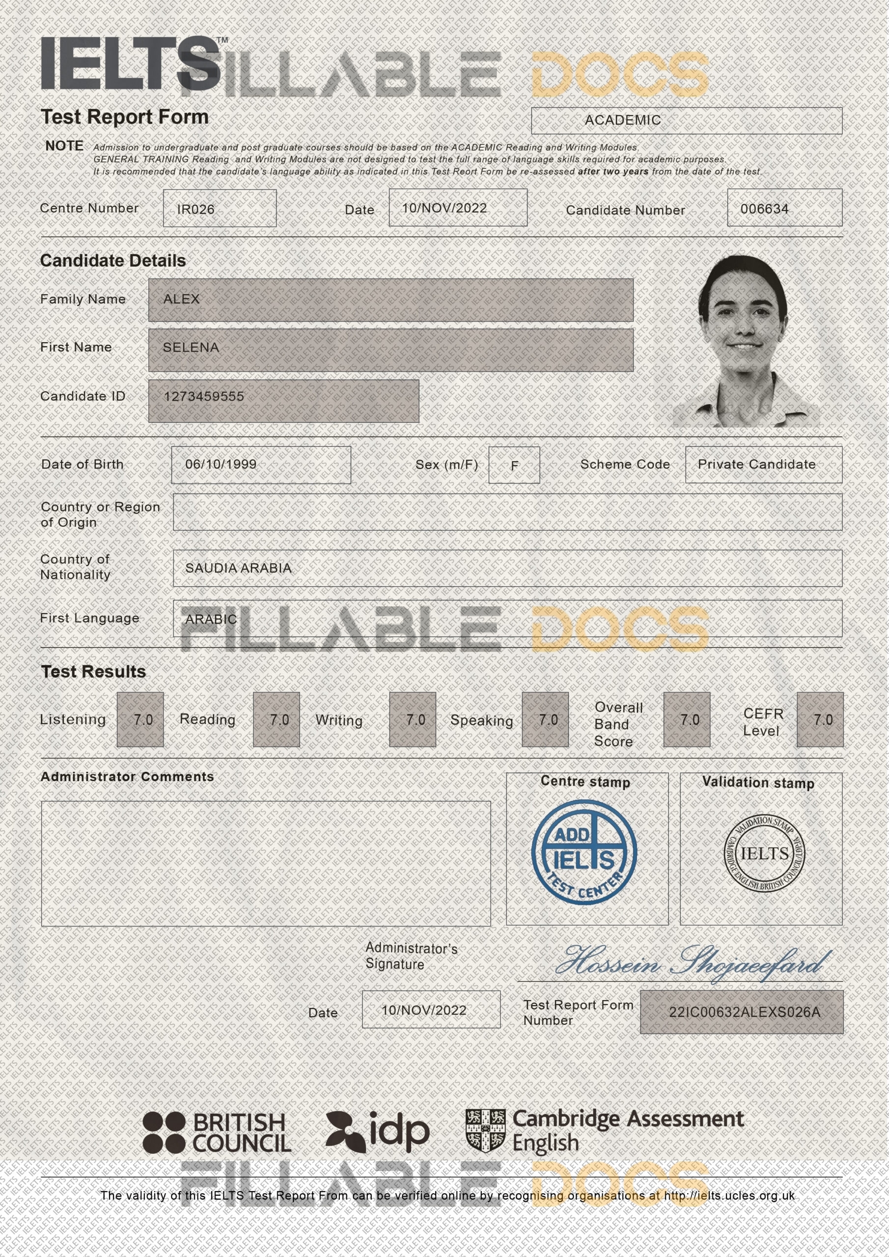 Buy Fake IELTS Certificate | Blank IELTS PSD Template