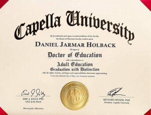 Authentic-Looking Fake certificate from Capella University