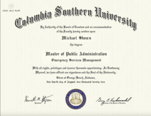Authentic-Looking Fake Master from Columbia Southern University