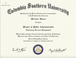 Authentic-Looking Fake Master from Columbia Southern University