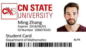 Create CN STATE University Student ID Cards with Fillable PSD Templates