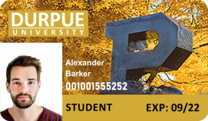 Create Durpue University Student ID Cards with Fillable PSD Templates
