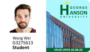 Create Geoge Hanson University Student ID Cards with Fillable PSD Templates