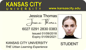 Create Kansas City University Student ID Cards with Fillable PSD Templates