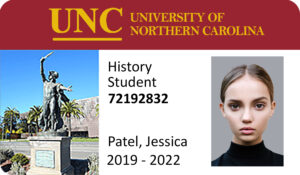 Create University of Northern Carolina Student ID Cards with Fillable PSD Templates