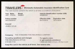 Customizable Fake Proof of MINNESOTA Automobile Insurance Car Insurance
