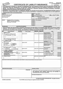 Customizable Fake Proof of Acord Liability Insurance