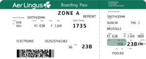 Fake Aer Lingus Airline Ticket | Editable Airplane Tickets PSD Templates