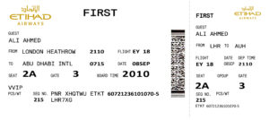 Fake Etihad Airways Airline Ticket | Editable Airplane Tickets PSD Templates