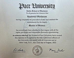 Fake Graduation Certificate from Pace University Template