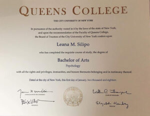 Fake Graduation Certificate from Queens College Template