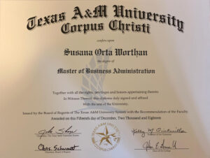Fake Graduation Certificate from Texas A&M University (Corpus Christi) Template