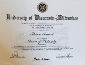 Fake Graduation Certificate from UW Milwaukee University Template