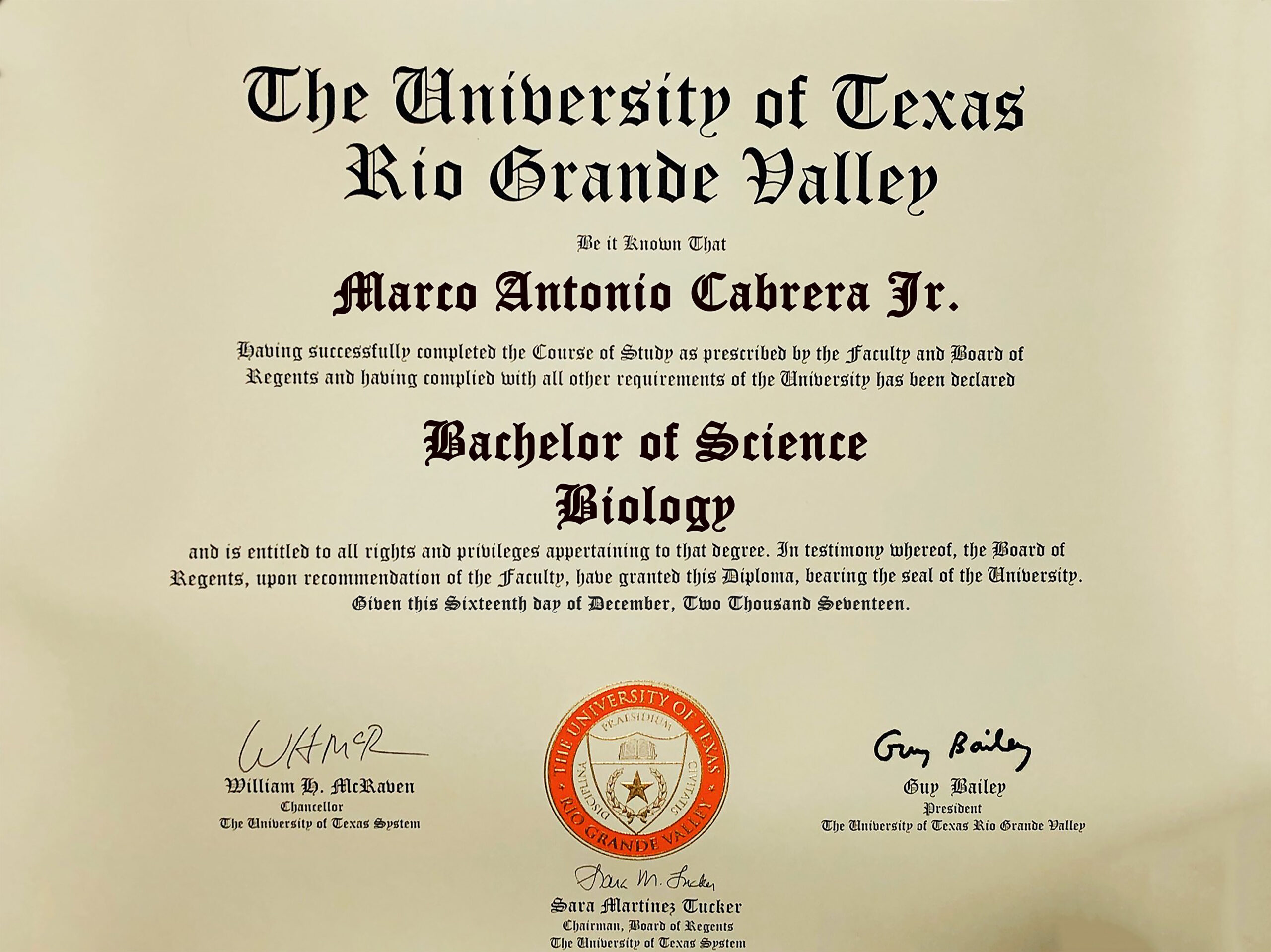 Fake Graduation Certificate from University Of Texas Template
