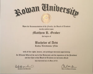 Fake Graduation Certificate from rowan university Template