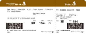 Fake Singapore Airline (SUITES) Ticket | Editable Airplane Tickets PSD Templates