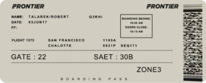 Fake Frontier Airlines Airline Ticket | Editable Airplane Tickets PSD Templates
