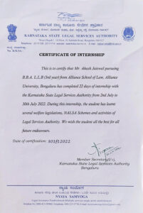Stand Out with a Customizable Karnataka state legal services  Internship Certificate PSD Template