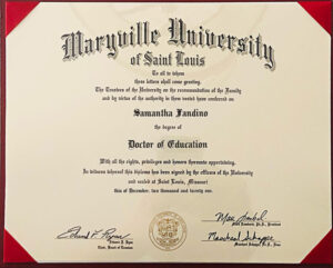 Authentic-Looking Fake certificate from Maryville University