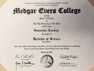 Authentic-Looking Fake certificate from Medgar Evers College