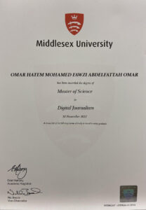 Authentic-Looking Fake certificate from Middlesex University