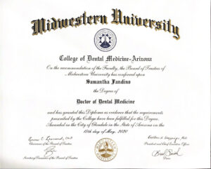 Authentic-Looking Fake certificate from Midwestern University