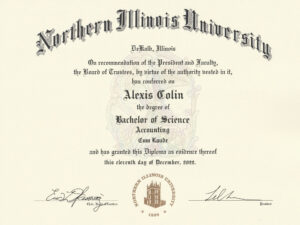 Authentic-Looking Fake certificate from Northern Illinois University