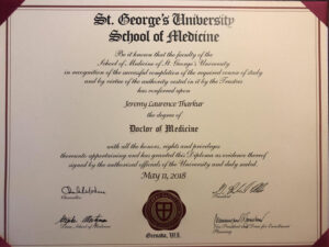 Authentic-Looking Fake certificate from St. George’s University