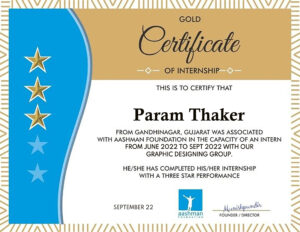 Stand Out with a Customizable aashman foundation Internship Certificate PSD Template