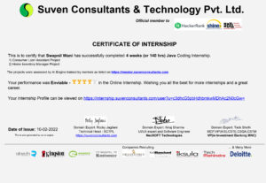 Stand Out with a Customizable Suven Consultants & Technology Pvt Ltd. Internship Certificate PSD Template