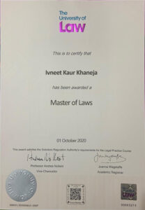 Authentic-Looking Fake certificate from The University Of Law