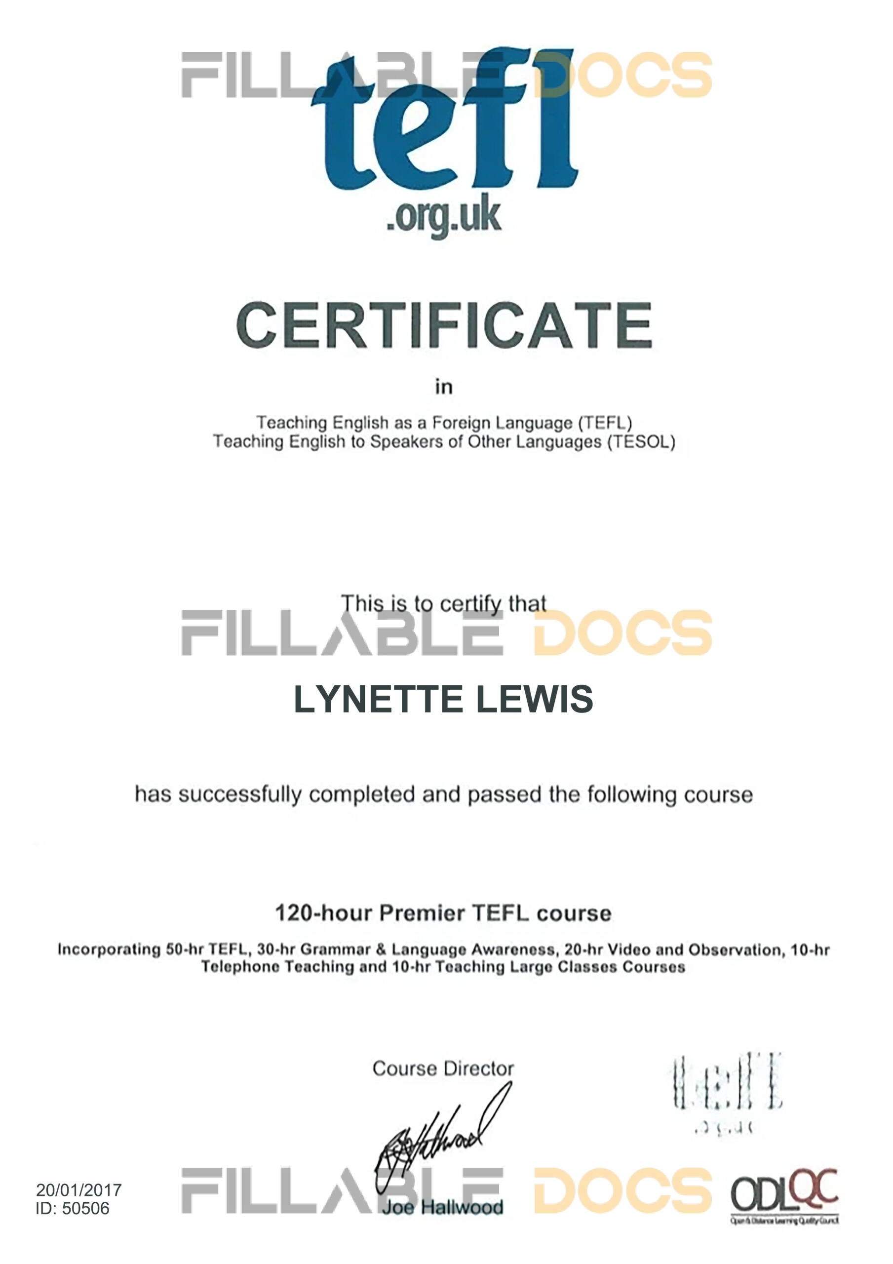 UK TEFL Certificate PSD Template (version 1)