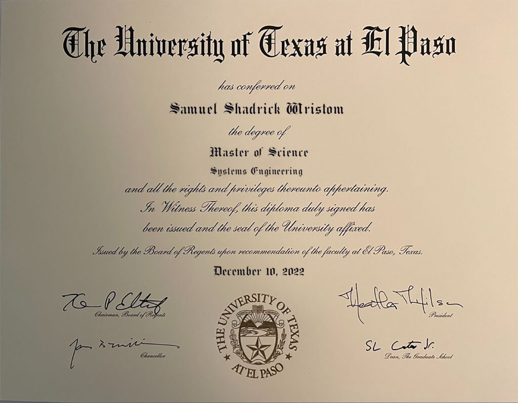 AuthenticLooking Fake Certificate From UT El Paso University