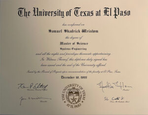 Authentic-Looking Fake certificate from UT El Paso University