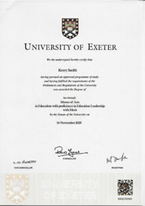 Authentic-Looking Fake certificate from University Of Exeter