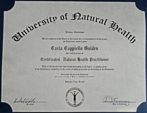Authentic-Looking Fake certificate from University Of Natural Health